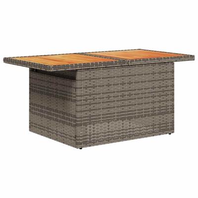 5-delige Loungeset met kussens poly rattan grijs - thumbnail