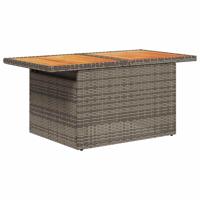 7-delige Loungeset met kussens poly rattan acacia grijs - thumbnail