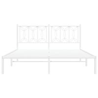 Bedframe met hoofdbord metaal wit 150x200 cm - thumbnail
