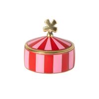 Opbergpotje klaver - goud/rood/roze - ø7x6.5 cm - thumbnail