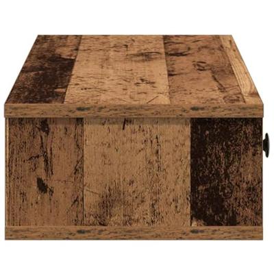 Wandschap met lades 100x37,5x19 cm bewerkt hout oud houtkleurig Wandschap met lades 100x37,5x19 cm bewerkt hout oud houtkleurig