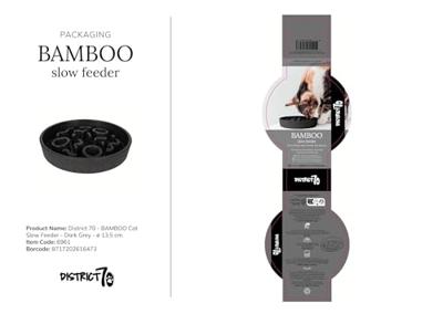 District 70 Bamboo slowfeeder donkergrijs voor de kat 13,5 cm District 70 Bamboo slowfeeder donkergrijs voor de kat 13,5 cm
