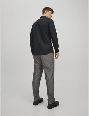 J&j Premium Jprblaparker Shirt L/s Noos Overhemd Black Slim Fit