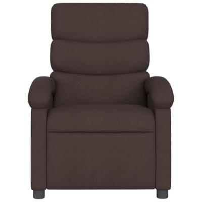 Fauteuil verstelbaar elektrisch stof donkerbruin - thumbnail