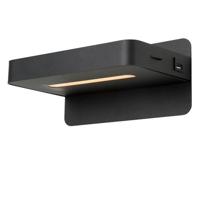 Lucide ATKIN - Bedlamp / Wandlamp - LED - 1x6W 3000K - Met USB oplaadpunt - Zwart - thumbnail