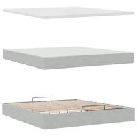 Ottoman bed met matras en LED's 180x200cm fluweel lichtgrijs - thumbnail
