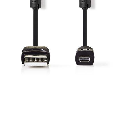 Datakabel voor Camera&apos;s | USB-A Male - UC-E6 8-Pins Male | 2,0 m | Zwart