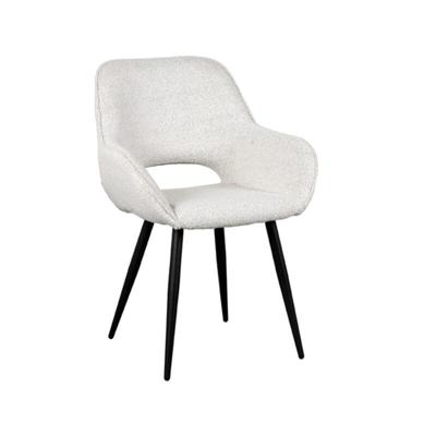 LABEL51 Eetkamerstoel 'Fer' Bouclé, kleur Wit