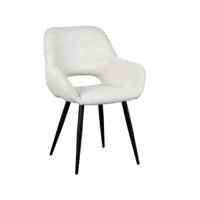 LABEL51 Eetkamerstoel 'Fer' Bouclé, kleur Wit - thumbnail