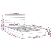 Bedframe hoofdeinde zonder matras 120x190 cm massief hout eiken - thumbnail