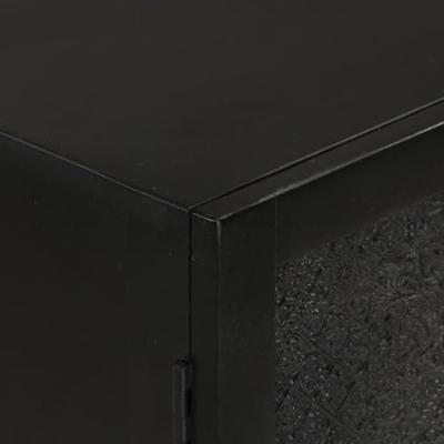 Dressoir 55x30x77 cm massief mangohout en ijzer zwart