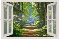 Tuindoek raam bospad 210x140cm Customize-it - Customize it - thumbnail