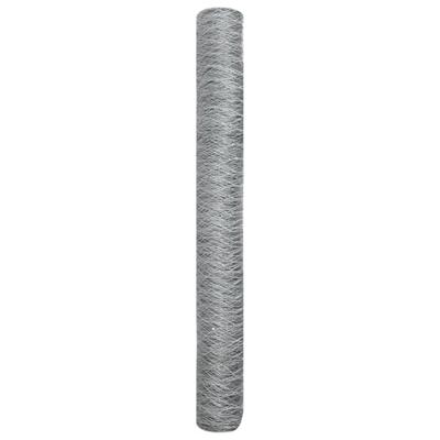 VidaXL Hexagon hek zilver 1 x 10 m gegalvaniseerd staal