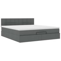 Ottoman bed met matras 180x200cm stof donkergrijs - thumbnail