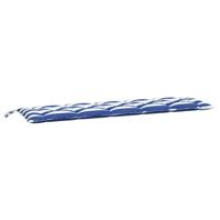 VidaXL Bankkussen gestreept 180x50x7 cm stof gestreept wit en blauw - thumbnail