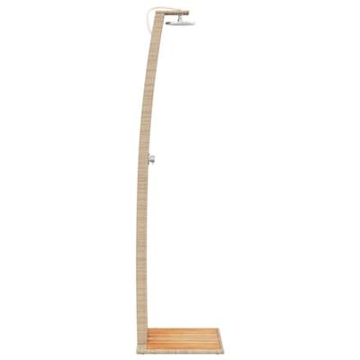 VidaXL Buitendouche 55x60x224 cm poly rattan en acaciahout beige