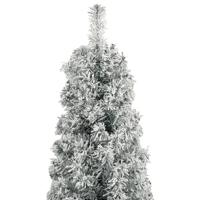 VidaXL Kunstkerstboom smal met standaard en sneeuw 270 pvc - thumbnail