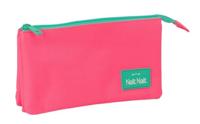 Pennenetui met 3 vakken Nait Nait Rosa fluor Roze 22 x 12 x 3 cm - thumbnail