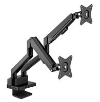 Manhattan 461887 Monitor-tafelbeugel Aantal monteerbare displays: 2 Display(s) 43,2 cm (17) - 81,3 cm (32) Zwart Kantelbaar, Zwenkbaar - thumbnail