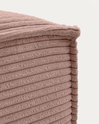 Kave Home Poef 'Blok' Rib, kleur Roze
