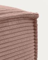 Kave Home Poef 'Blok' Rib, kleur Roze - thumbnail