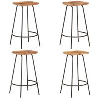 Barkrukken 4 st massief acaciahout - thumbnail