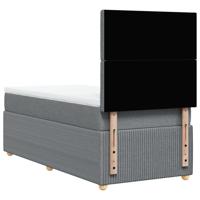 Boxspring met matras stof lichtgrijs 120x190 cm - thumbnail