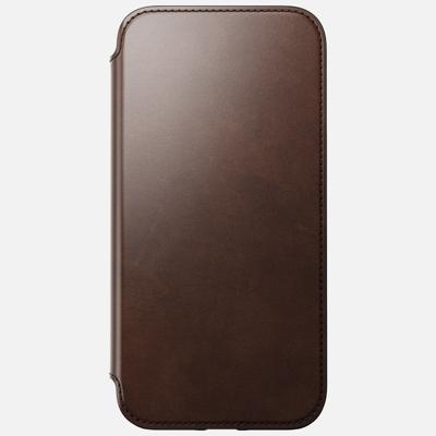 Nomad Modern Horween leather folio iPhone 14 Pro Max - Rustic Brown