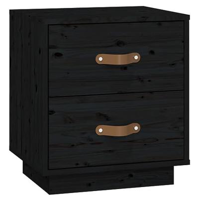 Nachtkastjes 2 st 40x34x45 cm massief grenenhout zwart