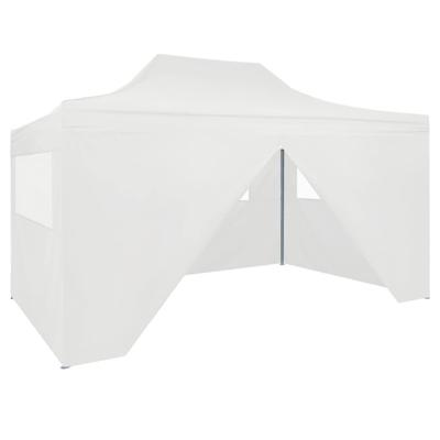 Partytent met 4 zijwanden inklapbaar 3x4,5 m wit