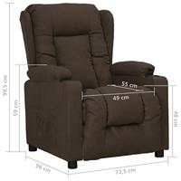 Fauteuil verstelbaar stof donkerbruin - thumbnail