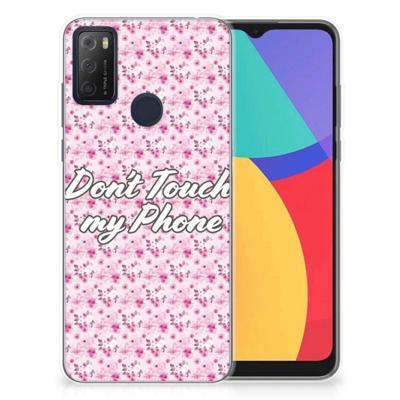 Alcatel 1S (2021) Silicone-hoesje Flowers Pink DTMP Alcatel 1S (2021) Silicone-hoesje Flowers Pink DTMP