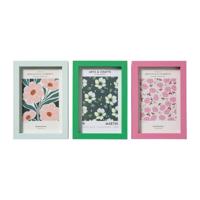 Fotolijsten set van 3 - groen/roze/blauw - 10x15 cm - thumbnail