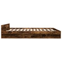 Bedframe met lades bewerkt hout gerookt eikenkleurig 200x200 cm - thumbnail