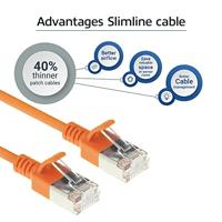 ACT Oranje 5 meter LSZH U/FTP CAT6A datacenter slimline patchkabel snagless met RJ45 connectoren - thumbnail