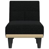 Chaise longue stof zwart - thumbnail