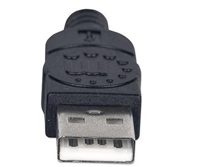 Manhattan USB-kabel USB 2.0 USB-A stekker, USB-mini-B stekker 1.80 m Zwart Vergulde steekcontacten, UL gecertificeerd 333375-CG