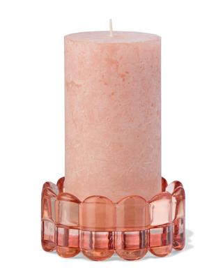 HEMA Kaarsenplateau Ø10cm Glas Ribbel Bruin (bruin)