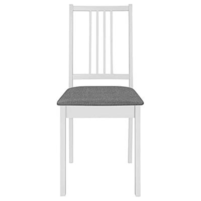 Eetkamerstoelen met kussens 4 st massief hout wit Eetkamerstoelen met kussens 4 st massief hout wit