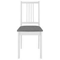 Eetkamerstoelen met kussens 4 st massief hout wit - thumbnail