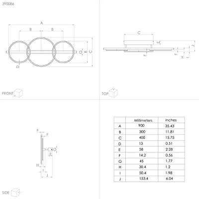 Stars of Light Plafondlamp met ringenLanacera zwart met goud - 390086