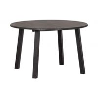 WOOOD Uitschuifbare Ronde Eettafel 'Lange Jan' Eiken, 120-200 x 120cm, kleur blacknight - thumbnail