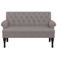 Bankje met rugleuning 120x62x75,5 cm stof taupe - thumbnail