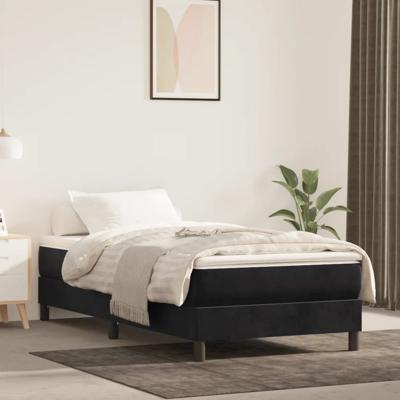 Pocketveringmatras medium 100x200x20 cm fluweel zwart