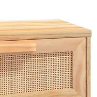 Wandtafel 80x30x75 cm massief grenenhout en natuurlijk rattan - thumbnail