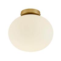 Plafondlamp glas E27 fitting Nordlux Alton messing & opaalglas - thumbnail