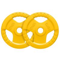 Olympische halterschijven set 2 x 15 kg Gripper Gietijzer Rubber Coating - 50/51 mm - thumbnail