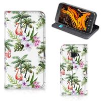 Samsung Galaxy Xcover 4s | Hoesje maken | Flamingo Palms - thumbnail