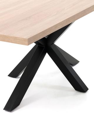 Kave Home Eettafel 'Argo' Zwart/Eiken, 180 x 100cm