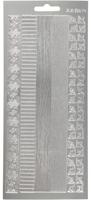 Creativ Company Stickers, randen, vel 10x23 cm, zilver, 1 vel - thumbnail